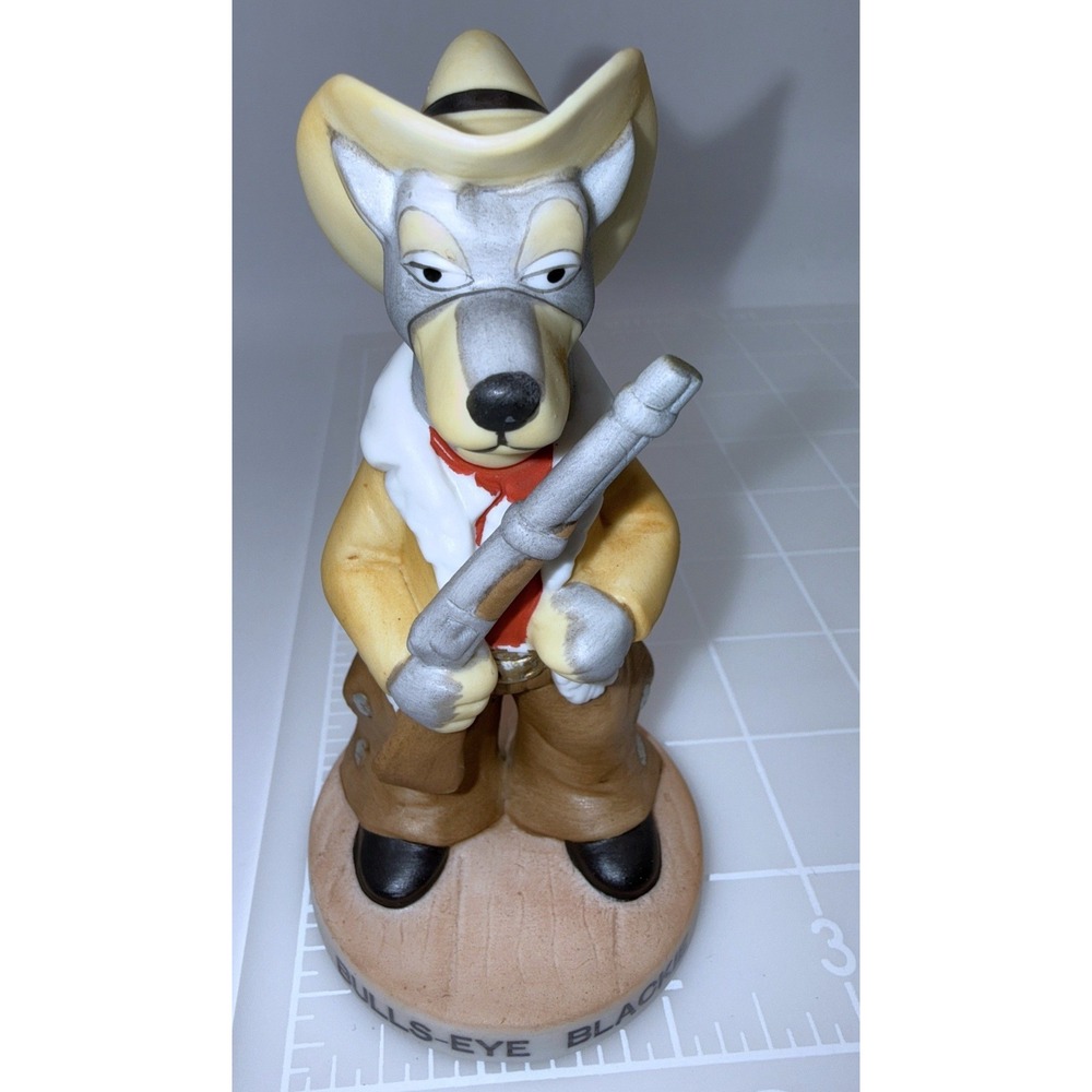 Bulls-Eye‎ Blackie Figurine Prairie Dawgs Wolf Dog Cowboy 5" VGUC Vintage 1980s